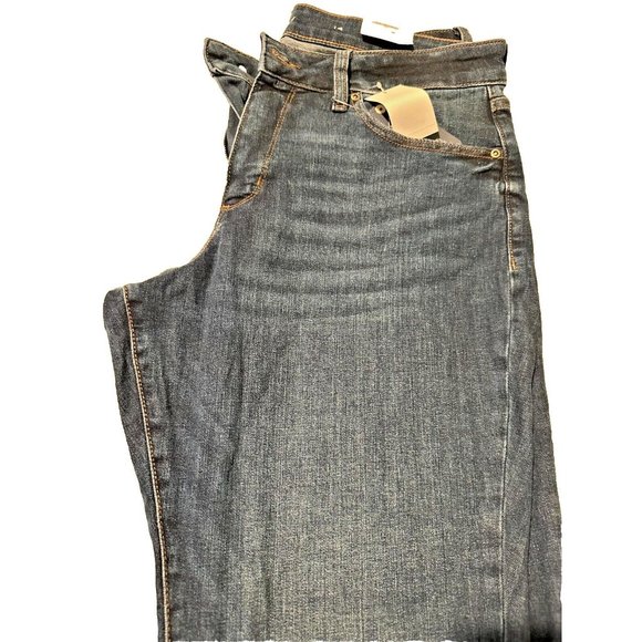 St. Johns Bay Women Mid Rise Straight Leg Relaxed Jeans Girlfriend MWash Sz 14 - Picture 4 of 7